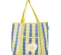 Talking Tables Bolsa de la compra reutilizable de plástico reciclado con ilustración de huevo para viajes, días de playa, picnics y transporte diario, ligera, fuerte, lavable, gran capacidad, 39 x