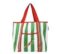 Talking Tables Bolsa de la compra reutilizable de plástico reciclado con ilustración de oliva para viajes, días de playa, picnics y transporte diario, ligera, fuerte, lavable, gran capacidad, 39 x