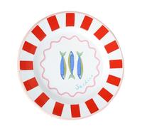Talking Tables Bon Appetit - Plato esmaltado hecho a mano con diseño de pescado, ligero, perfecto para cenar al aire libre, picnic, campamento y playa, elegante vajilla de verano apta para
