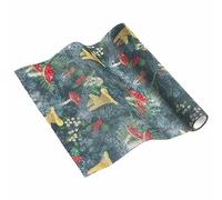 Talking Tables Camino de Mesa Reutilizable Verde con temática de Hongos para decoración de Navidad, decoración de Fiesta otoñal, Tela de 2 m x 30 cm