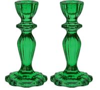 Talking Tables Candelero de Cristal Verde Oscuro, Soporte de Vela cónico para Interior o Exterior, Elegante decoración de Mesa navideña o del hogar, Cena, cumpleaños, Boda (Boho-DRK-GRNCNDLHOLD)