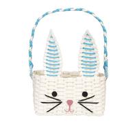 Cesta de huevos de Pascua con forma de conejo para niños con una bonita cara de conejo, adecuada para niños y niñas, perfecta para búsquedas del tesoro y solución de almacenamiento de juguetes,