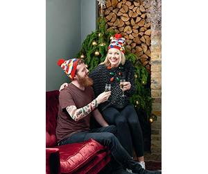 Talking Tables Christmas Entertainment Light Up, Flashing Led Badges Dog, Cat, Lama & Reindeer