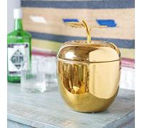 Talking Tables Cubo de hielo de manzana con tapa, accesorio para carrito de bebidas de acero inoxidable, elegante decoración de fiesta para mesa