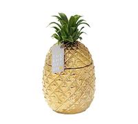 Cubo de hielo de piña dorado con tapa, agregado premium a su carrito de bebidas | Accesorio de barra retro | Decoración de fiesta con clase | Refrigerador elegante | Regalo ideal para él o ella