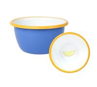 Talking Tables Cuenco pequeño esmaltado azul hecho a mano de 10 cm, diseño de limón en el interior, inastillable y apto para lavavajillas, vajilla reutilizable para comedor interior y exterior