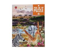 Talking Tables-De 1000 Piezas de Animales Sabana Africana ilustrada | con póster y Hoja de Trivia a Juego cumpleaños, Regalos para Adultos o niños, Arte de Pared, Color (PUZZ-PMU-Safari)