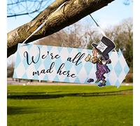 Talking Tables Decoraciones de Alicia en el país de las maravillas | Señales de flecha para fiesta de té de Mad Hatters con citas y personajes de un libro, azules, 12 unidades (paquete de 1)