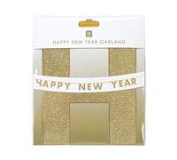 Talking Tables decoraciones de fiesta de navidad temporada festiva - Guirnalda de Navidad con purpurina dorada, 3 m