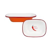 Talking Tables Enamelware - Bandeja para servir tartas con temática de chile naranja, bandeja para ensalada o fiesta, esmalte metálico irrompible, vajilla para Navidad, camping, otoño, 20 cm
