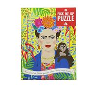 Talking Tables Frida Kahlo Rompecabezas de 1000 Piezas con póster y Hoja de Trivia | Cita inspiradora de Retrato de Mujer, diseño ilustrado Colorido, Regalo de cumpleaños, Regalos para Ella, Boho