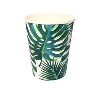 Talking Tables, FST5-CUP-PALM, Tropical Fiesta Palm Paper Disposable Cups 8Pk 225Ml, Ideal for Barbeque and Picnic