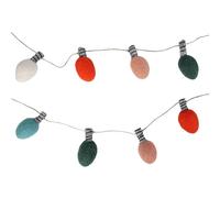 Talking Tables Guirnalda de Fieltro de Fieltro de 2 m Hecha a Mano de Fieltro de Lana, diseño de Bombillas Brillantes Coloridas para decoración Festiva de Navidad, Chimenea, árbol y decoración de