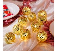 Talking Tables Guirnalda de luces LED con forma de bola de discoteca para exteriores o interiores, brillo cálido, decoración divertida para cumpleaños, Navidad o fiesta de Nueva York, decoración del