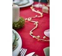 Talking Tables Guirnalda de Navidad con luces de color dorado y bayas para chimenea de Navidad, decoración de mesa, funciona con pilas, 2 m, 40 LED