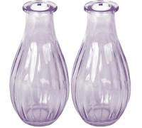 Talking Tables Jarrón de Cristal Lila para Flores, Elegante Tallo único Elegante para Mesa de Boda, decoración de alféizar de Ventana, Fiestas en el jardín, Comedor de Verano, Estilo de repisa y