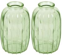 Talking Tables Jarrón de cristal verde para flores, elegante tallo único elegante para mesa de boda, decoración de alféizar de ventana, fiestas de jardín, comedor de verano, estilo de repisa y regalo,