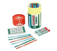 Talking Tables Juego de Bingo Familiar - Paquete de Varillas de medición de tamaño Parachoques. Incluye 6 bolígrafos Dobber, 100 Hojas, 48 Palos de Llamada, diversión navideña para entretener a niños