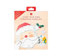 Talking Tables Kit de manualidades para hacer máscaras de Navidad para niños, paquete de 6 con Papá Noel, reno y muñeco de nieve, suministros de arte para niños, actividades divertidas de Navidad