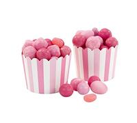 Talking Tables Lote de 20 moldes de papel rosa y blanco para hornear tartas, helados, postres, dulces, 46 x 50 mm