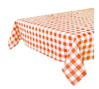 Talking Tables Mantel a Cuadros Naranja y Blanco, 180 x 140 cm, Tela Reutilizable, para Comedor Interior y Exterior, Lavable a máquina, Picnic, Barbacoa y Fiesta de Verano, decoración de Halloween