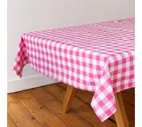 Talking Tables Mantel de Tela a Cuadros Rosa de algodón Reciclado, Rectangular, Reutilizable y Lavable, para Comedor al Aire Libre, bufés, Bodas, Fiestas y picnics, 180 x 140 cm