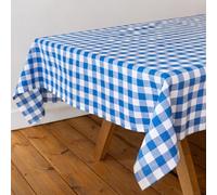 Talking Tables Mantel Rectangular de Tela a Cuadros Azules de algodón Reciclado, Reutilizable y Lavable, para cenas, bufés, Bodas, Fiestas y picnics, 180 x 140 cm
