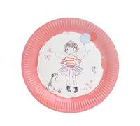 Talking Tables Pack de 12 platos de papel rosa Tilly & Tigg para suministros de fiesta infantil | Vajilla Ecológica Reciclable y Desechable | Alternativa al cumpleaños de la princesa de las hadas