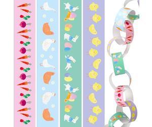 Talking Tables Papel, 6,5 metros, kit de cadena para niños, niñas, regalos creativos sin pegamento, decoración de fiesta de Pascua, actividad infantil, decoración de primavera para ventana colgante