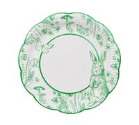 Talking Tables papel festoneados de Pascua | Platos desechables ecológicos infantiles, fiestas de cumpleaños, conejitos lindos, Toile du Jouy, paquete de 10, color verde (PIERRE