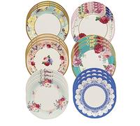 Talking Tables Paquete de 24 platos de papel floral vintage para té de la tarde, realmente deliciosos, para fiestas de cumpleaños, baby shower, boda y aniversario, vajilla desechable, 23 cm