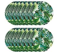 Talking Tables Platos tropicales verdes, paquete de 24 | Vajilla de papel desechable de hoja de palma para fiesta infantil en la selva, tema hawaiano, luau de verano, picnic, palmplates, 24 unidades,