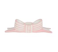 Talking Tables Portavelas de cerámica Pintado a Mano con Lazo Rosa, Accesorio Decorativo para cenas, mesas de San Valentín, estantes y chimeneas, Acabado esmaltado Brillante, Centro de Mesa para