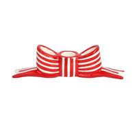 Talking Tables Portavelas de Lazo Rojo y Blanco, Centro de Mesa de cerámica de Navidad, portavelas de Rayas Festivas para Velas de Cena, decoración del hogar de Vacaciones