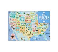 Talking Tables Puzle de 1000 Piezas del Mapa de EE. UU. con Póster - 50 Estados - Monumentos Americanos - Actividades Familiares, Regalo Cumpleaños, PUZZLEUSA