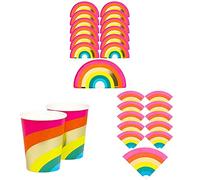 Talking Tables Rainbow Paper Plates, Cups, Napkins | Rainbow Themed Party Tableware Decorations for Kids or Adults Birthdays - ideal for Pride Parties, Baby Shower, Garden, Picnic BBQ