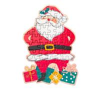 Talking Tables- Papá Noel Rompecabezas de Navidad de 50 Piezas para niños | Juegos a Partir de 3 años, Caja de Nochebuena, Regalo, Ideas de Relleno de Calcetines (PUZZ-SANTA-50)