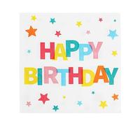 Talking Tables Servilletas de papel desechables alegres y felices para cumpleaños de cualquier edad, perfectas para celebraciones de niños o adultos, paquete de 20, 3 capas