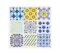 Talking Tables Servilletas marroquíes azules de azulejos | Servilletas de papel reciclables coloridas para decoupage, vajilla desechable ecológica para fiesta de verano, cumpleaños, paquete de 20
