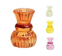 Talking Tables Small Orange Glass Candle Holder for Candlesticks or Tea Lights | Decorative Table Decorations for Indoor or Outdoor Dining, Halloween Party Decorations, Autumn Home Décor, Summer