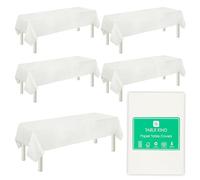 Table Kind - 5 manteles Desechables de Papel Blanco Liso para Fiesta de cumpleaños, Boda, Catering, Restaurante, Aniversario, FSC, hogar, reciclable, 180 x 120 cm