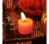 Talking Tables Vela LED sin llama, color naranja, efecto parpadeante realista, reutilizable, funciona con pilas, para otoño, primavera, Halloween, bodas, fiestas y decoración del hogar, 5 cm