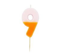 Talking Tables Vela para tartas con el número 9 naranja y rosa | Decoración colorida para tartas de cumpleaños para fiestas infantiles, niños, niñas, 9, 19, aniversario, hito