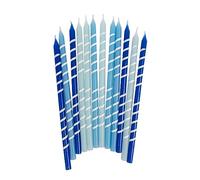 Talking Tables Velas de cumpleaños azules con soportes, decoración divertida para tartas para niños o niñas, paquete de 12, tamaño de 12,5 cm