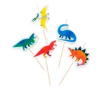 Talking Tables Velas de cumpleaños con Forma de Dinosaurio, Paquete de 5, Cera de Vela