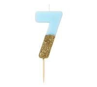 Talking Tables We Heart Birthdays Glitter Number Candle 7, Blue