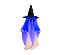 Talking & Walking Halloween Ghost With Witch Hat - Animated Standing Ghost With LED Lights | Interactive Battery Operated Spooky Toy, Outdoor Garden & Indoor Party Decoration, Haunted House Prop, 1-Pa