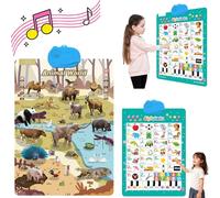 Talking Wall Chart For Kids - Electronic Alphabet Wall Chart with Point-and-Read Function, Talking ABC, Numbers, Animal Words, Ocean World for Toddlers 1-3 (Animal World)
