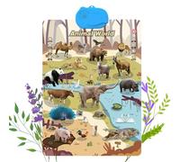 Talking Wall Charts for Kids - Bilingual English & Spanish Learning Poster with ABCs, Numbers, Animal Words, Songs & Interactive Touch Buttons, Toddler 1-6 Years (Animal)