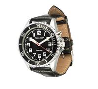 TalkJoy Reloj de pulsera para hombre profesional negro con esfera negra para personas mayores, Negro , Correa